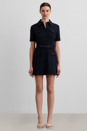 LYDIA SHORT SLEEVE SNAP-FRONT DRESS - Toccin