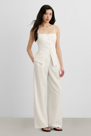 ROXY SQUARE NECK BUTTON-FRONT VEST