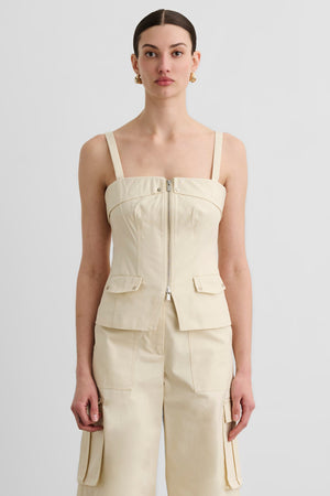 JAYDEN ZIP FRONT MOTO TOP - Toccin