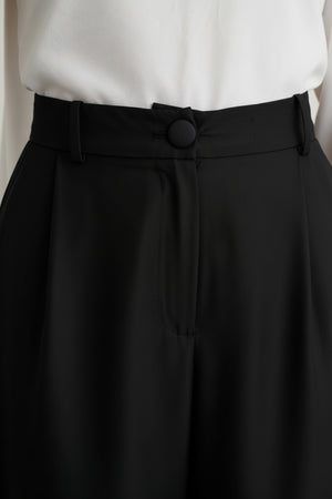 SOLARA SILK PLEATED WIDE LEG TROUSER - Toccin