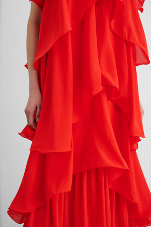 AUGUSTINA TIERED MAXI DRESS - Toccin