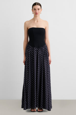 ODETTE STRAPLESS CORSET MAXI DRESS - Toccin