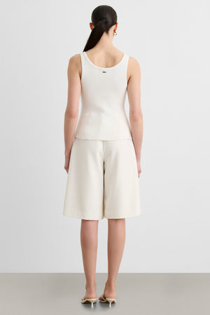 EDEN BUTTON-FRONT FIT AND FLARE TANK