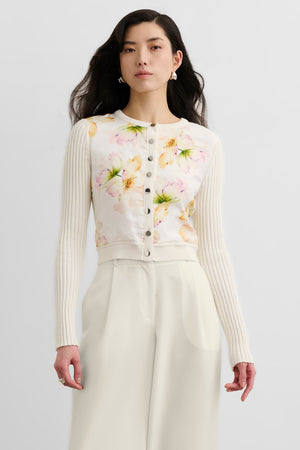 MIRIAM SILK COMBO CARDIGAN