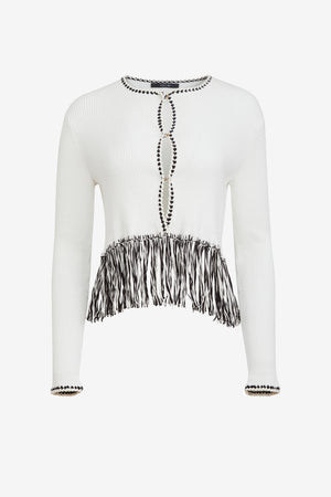 MONROE LONG SLEEVE FRINGE CARDIGAN