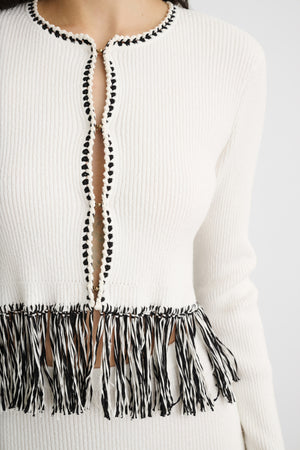 MONROE LONG SLEEVE FRINGE CARDIGAN - Toccin