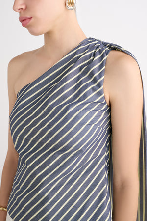 VIK ONE SHOULDER CASCADE TOP - Toccin