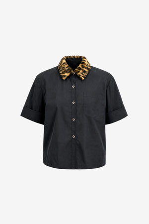 ZADIE COMBO CROPPED BUTTON-DOWN SHIRT