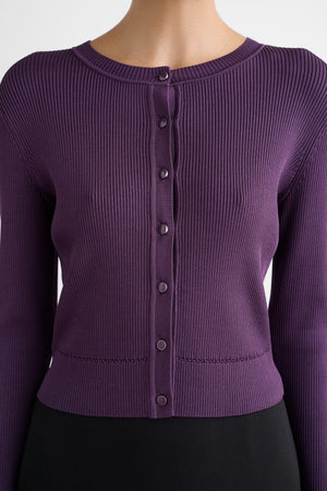 ZOE HIGH SHINE CROPPED CARDIGAN