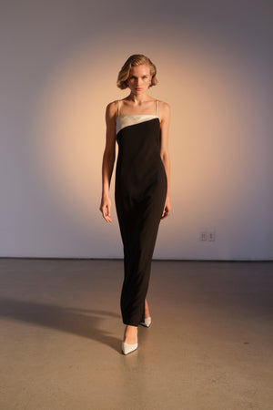 ZUMA ASYMMETRIC LAPEL MAXI DRESS - Toccin