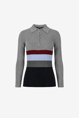 FAYE LONG SLEEVE HALF-ZIP POLO