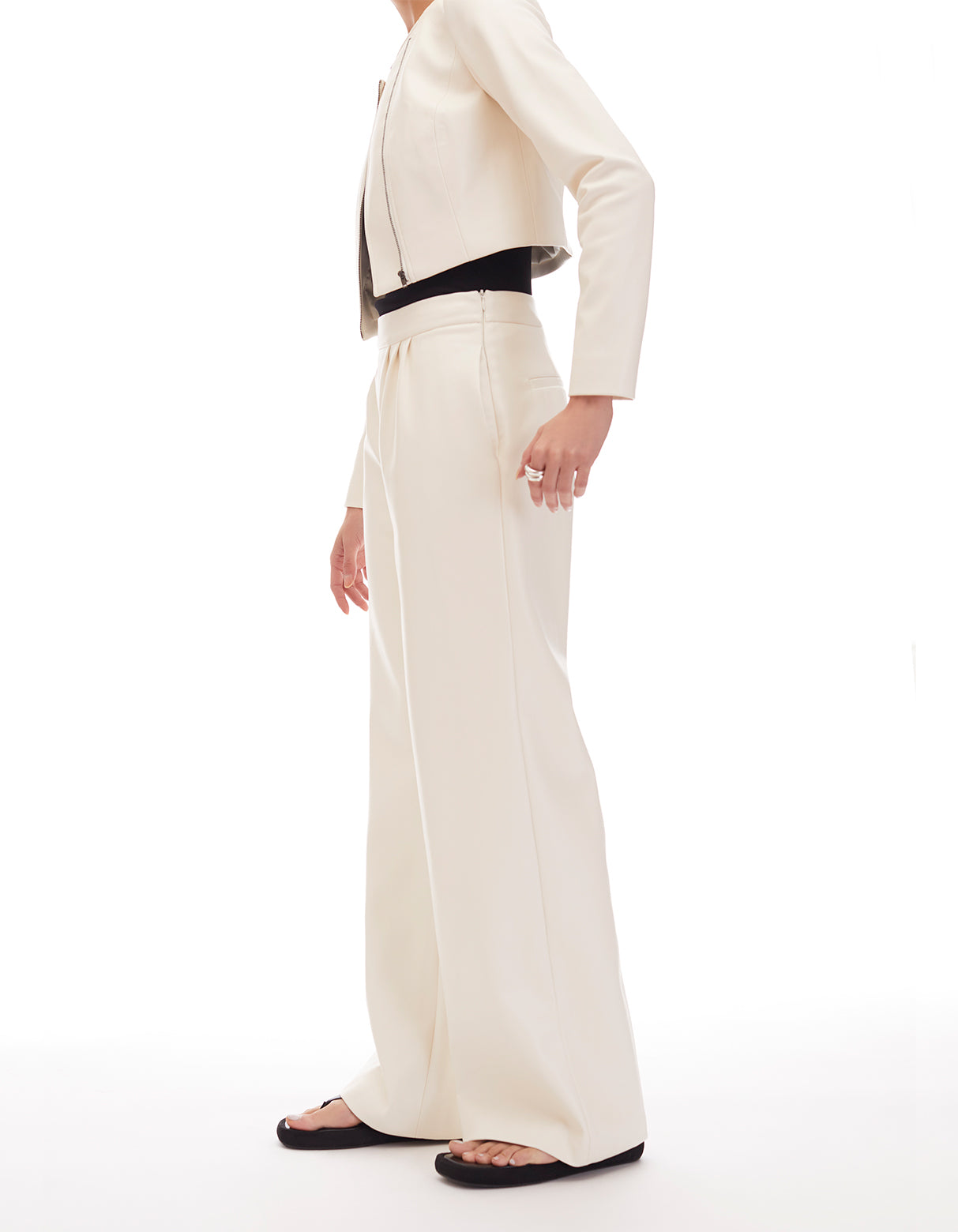 Carly Crop Jacket Creme Cream - Figure Flattering Work Appropriate Jackets for Women