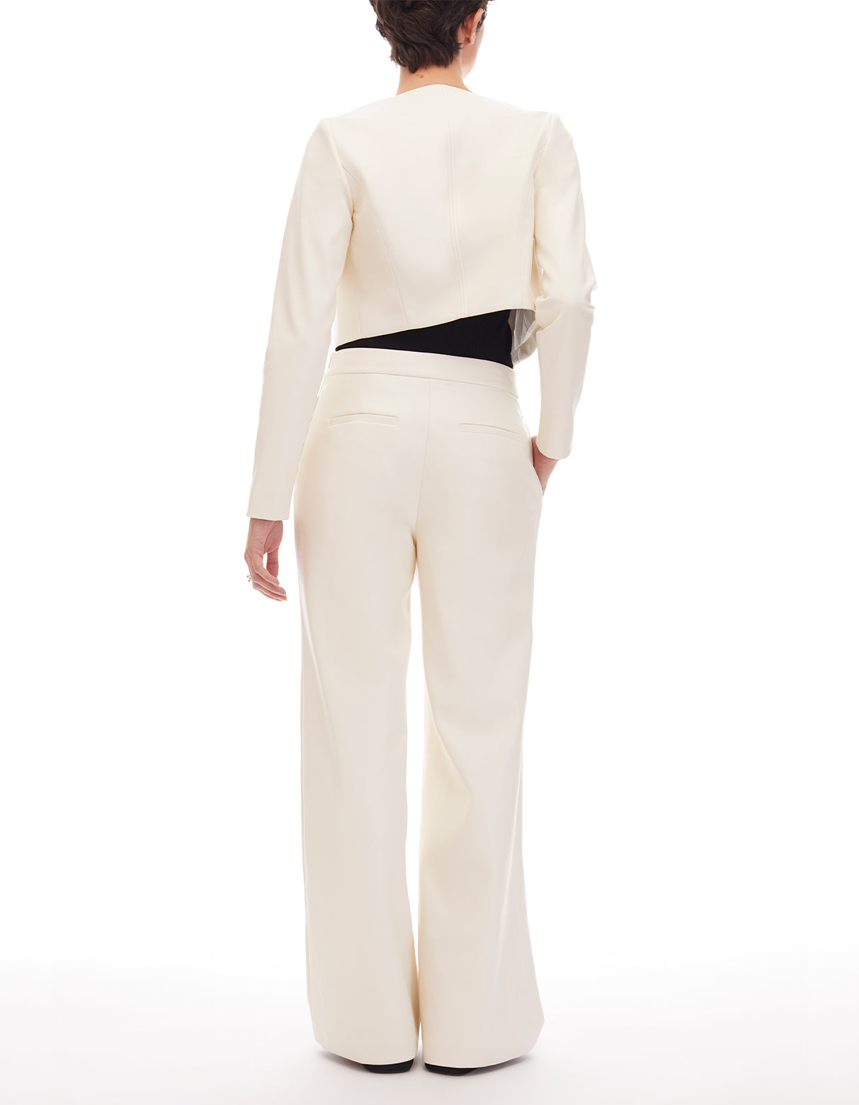 Carly Crop Jacket Creme Cream - Flattering Fashion Office to Date Night Jackets for Women