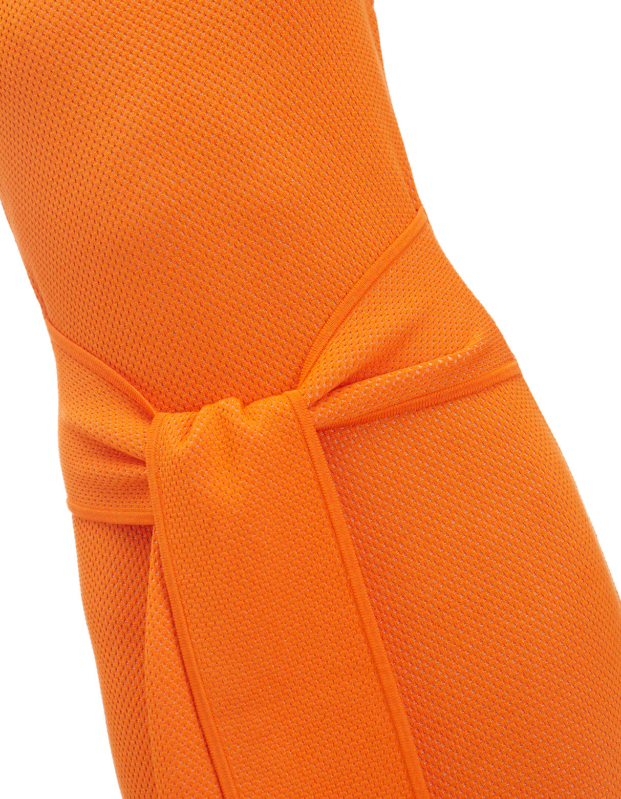 lucy scoop neck tie front bodycon midi dress orange white - women's figure flattering designer fashion dresses