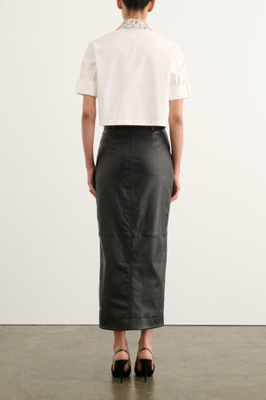 ZADIE COMBO CROPPED BUTTON-DOWN SHIRT