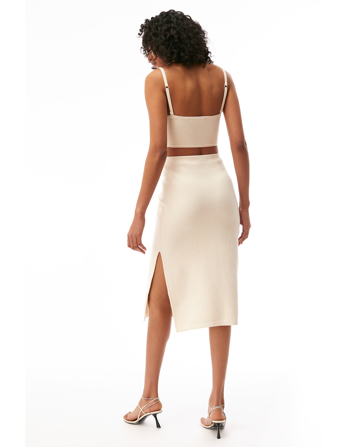 lois cut out bodycon midi knit tank dress creme off white - women's flattering garden day party dresses for women