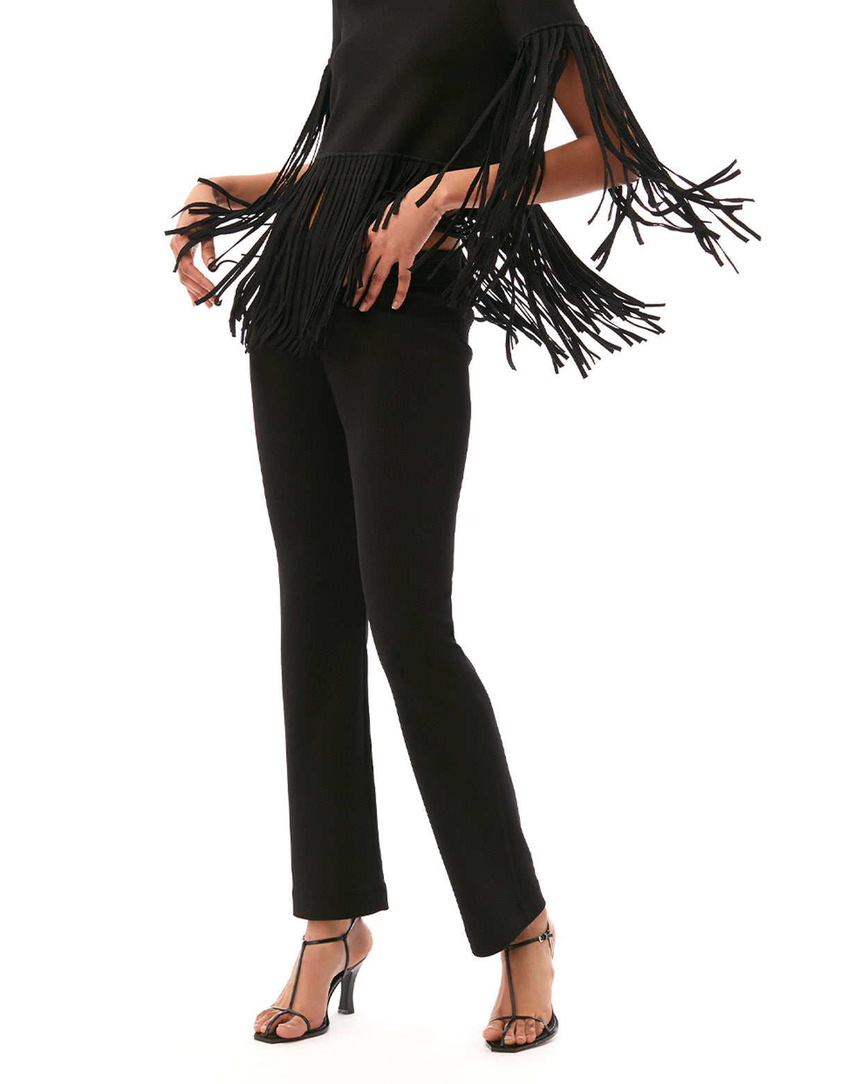 nicolette cropped flare pull on knit pant black - flattering dress pants for women
