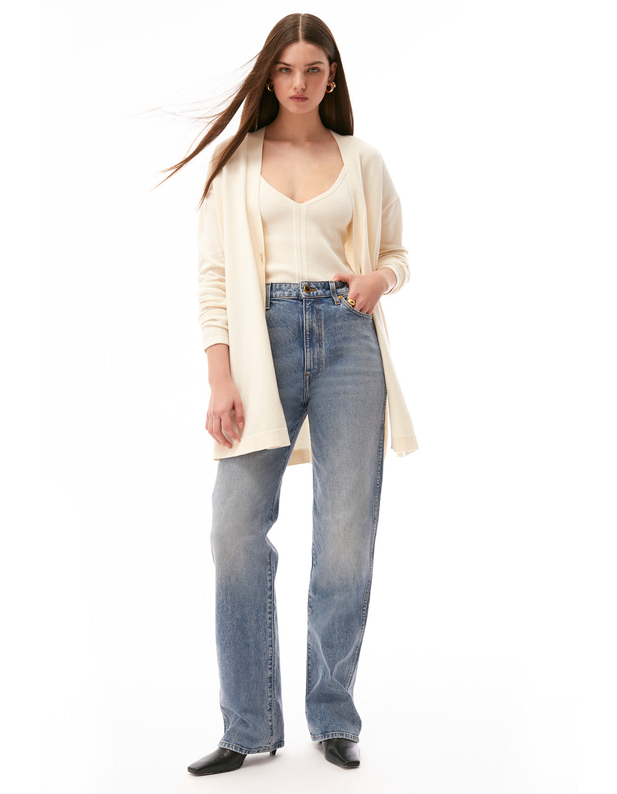 penelope travel cardi creme off white - oversized work appropriate cardigans for women