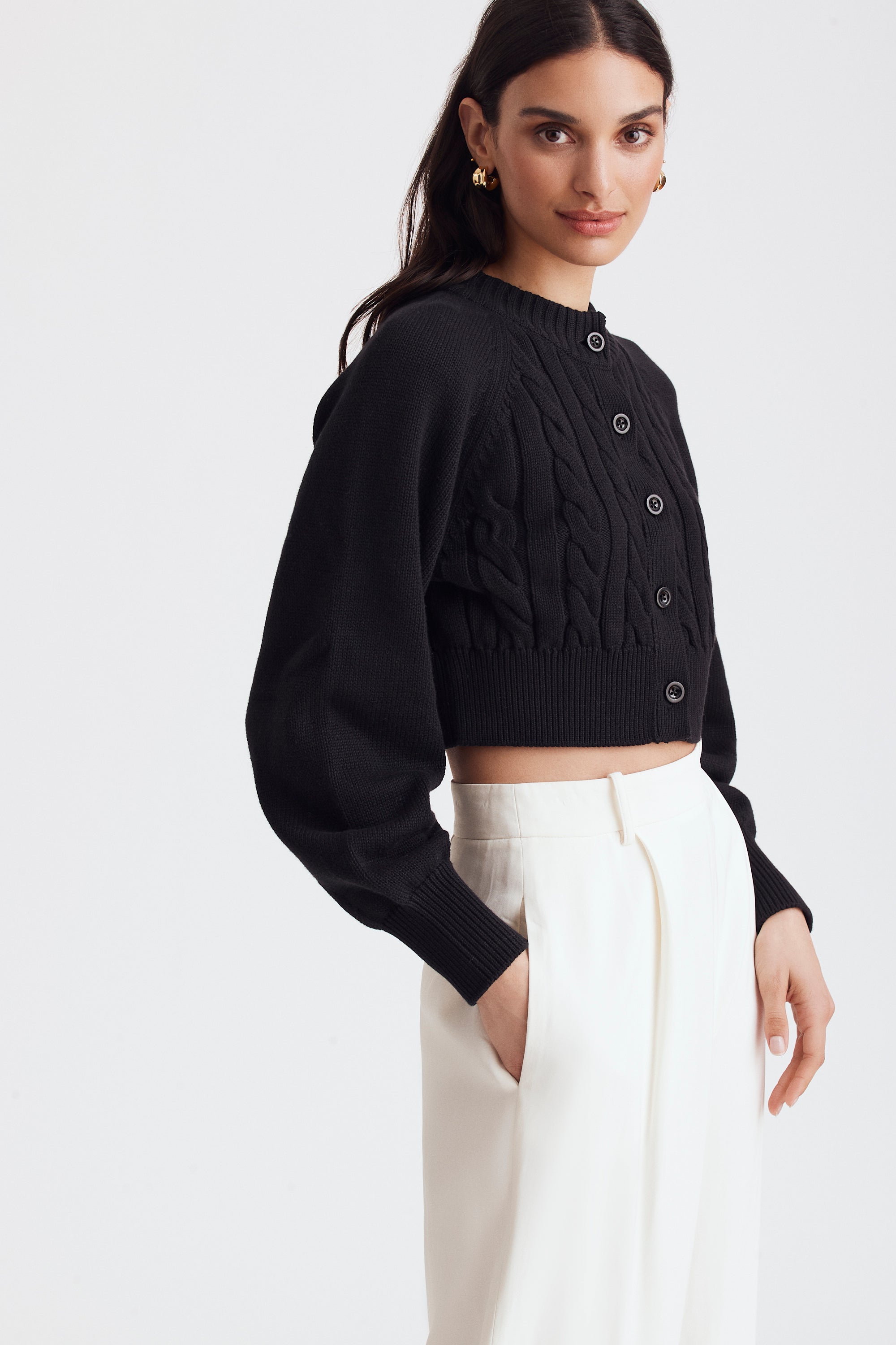 Rita Cotton Cropped Cardigan - Toccin