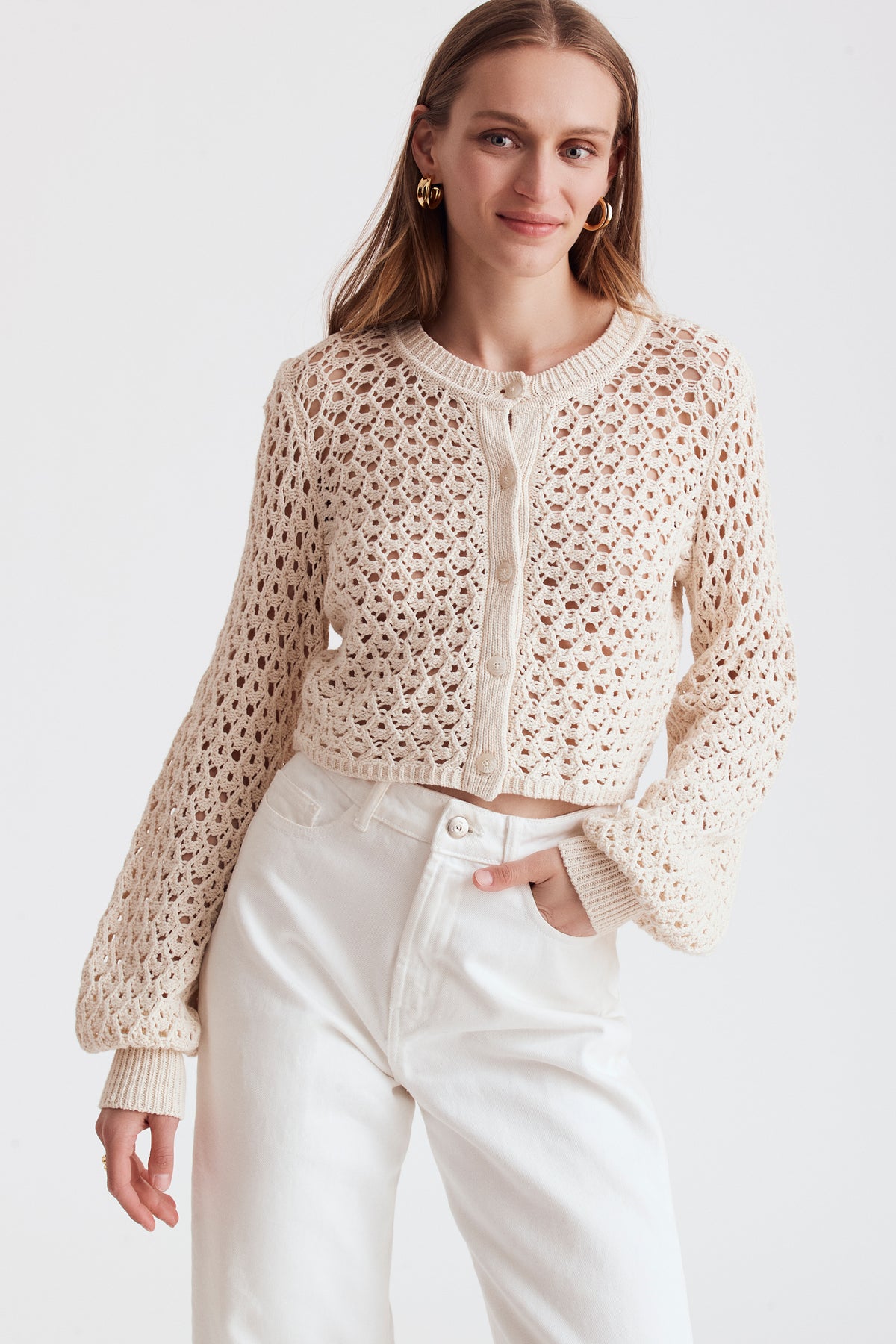 Tori Blouson Sleeve Cardigan - Toccin