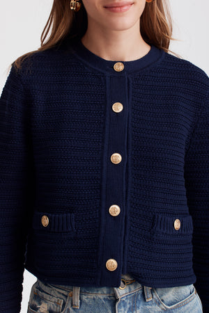 Cecilia Textured Knit Cotton Cardigan - Toccin