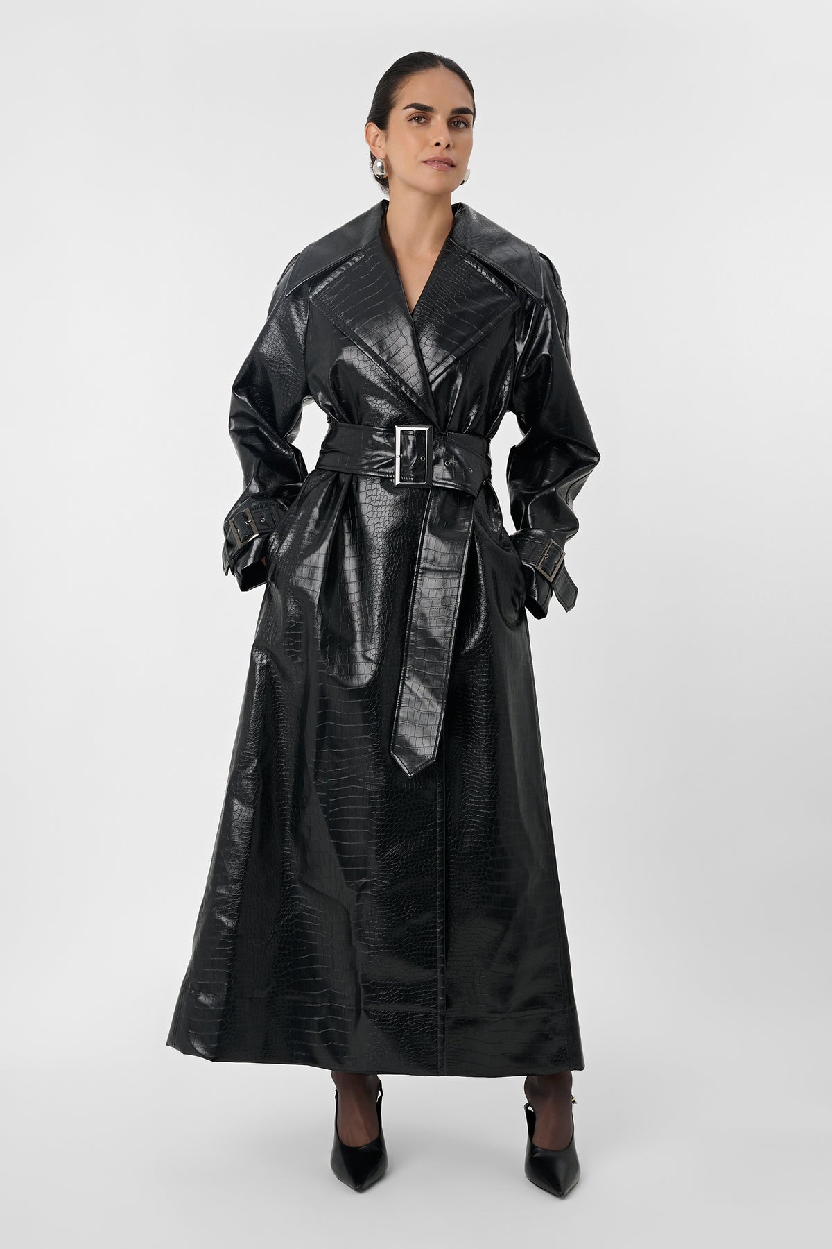 Chloe Vegan Leather Trench Coat - Toccin