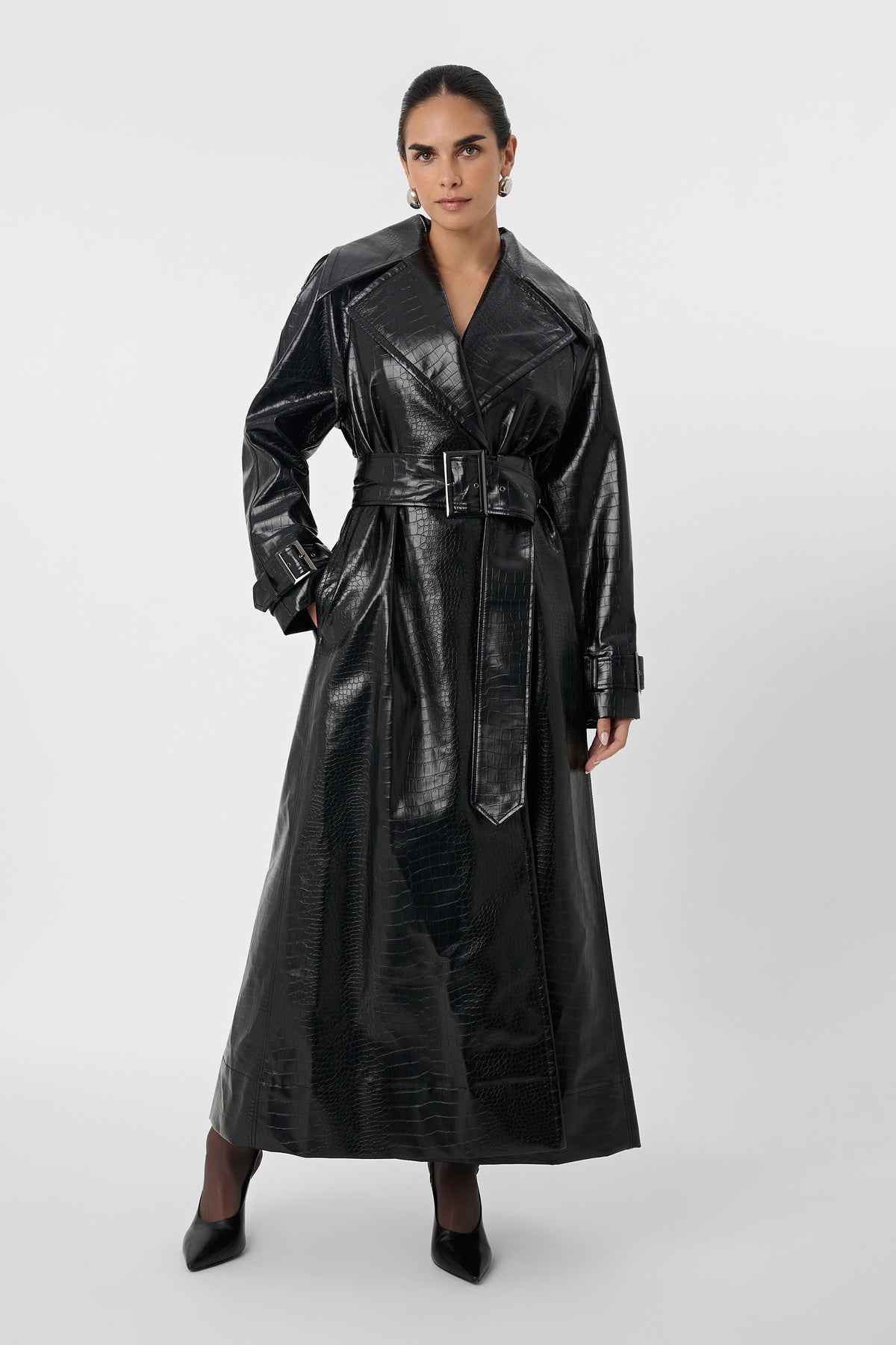 Chloe Vegan Leather Trench Coat - Toccin