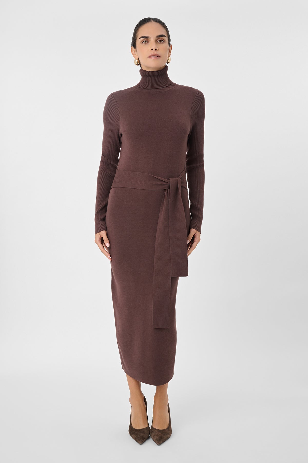 Logan Turtle Neck Tie Front Dress - Toccin