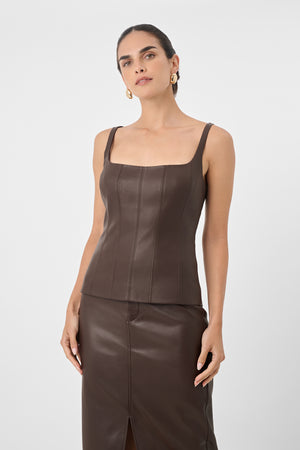 Bibi Vegan Leather Sculpted Tank