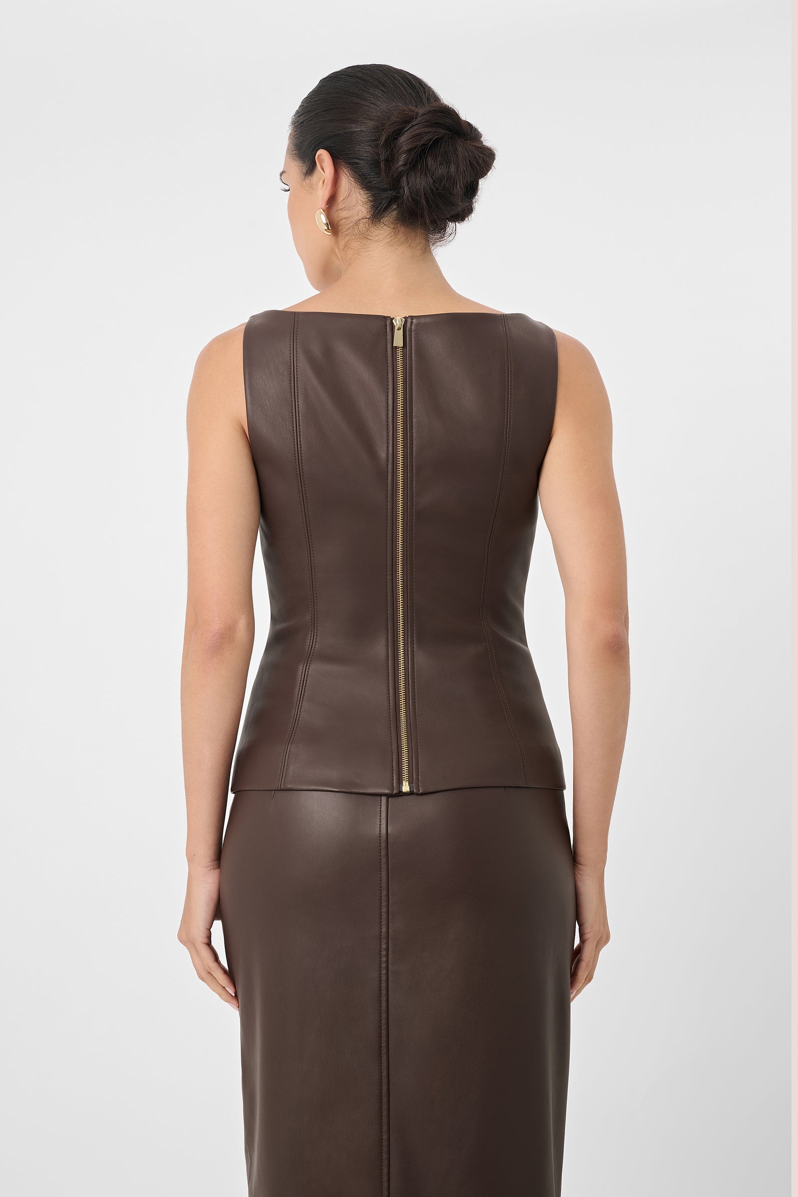 Bibi Vegan Leather Sculpted Tank - Toccin