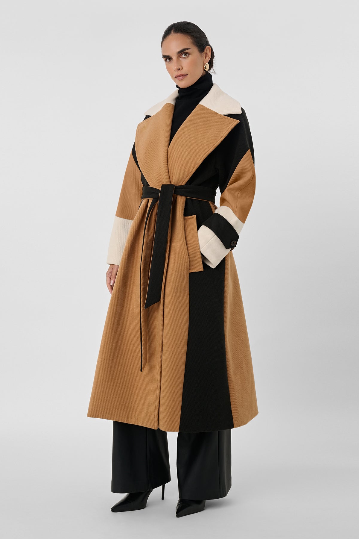 Brandy Colorblock Trench Coat - Toccin