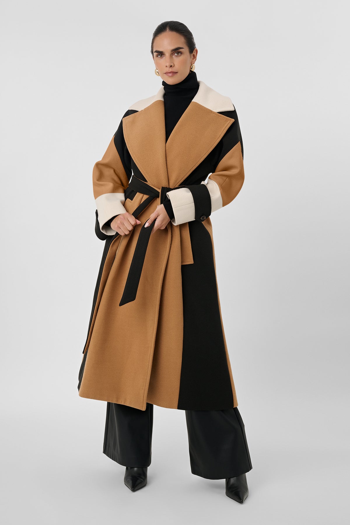 Brandy Colorblock Trench Coat - Toccin