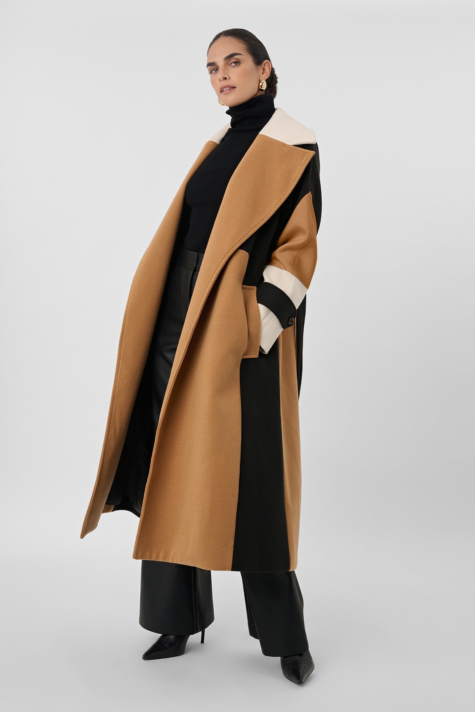 Brandy Colorblock Trench Coat - Toccin