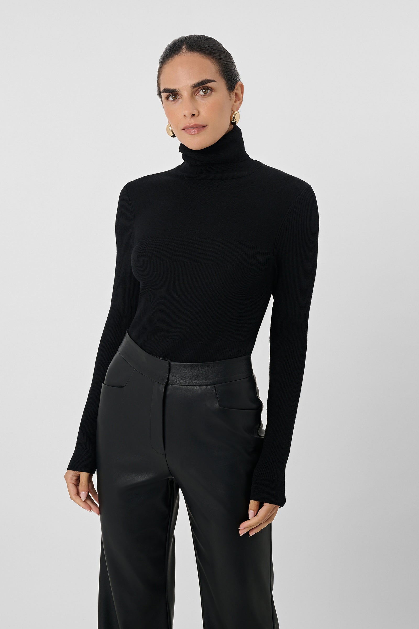 Valeria Rib Knit Turtle Neck - Toccin