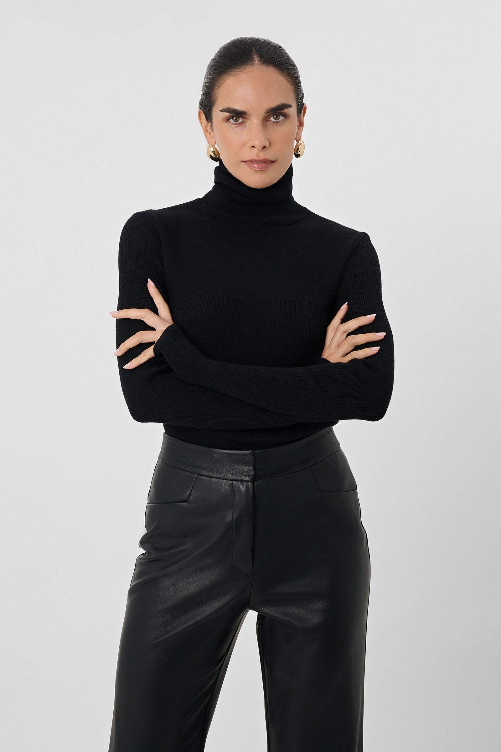Valeria Rib Knit Turtle Neck - Toccin
