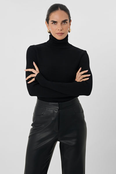 VALERIA RIB KNIT TURTLE NECK | Toccin