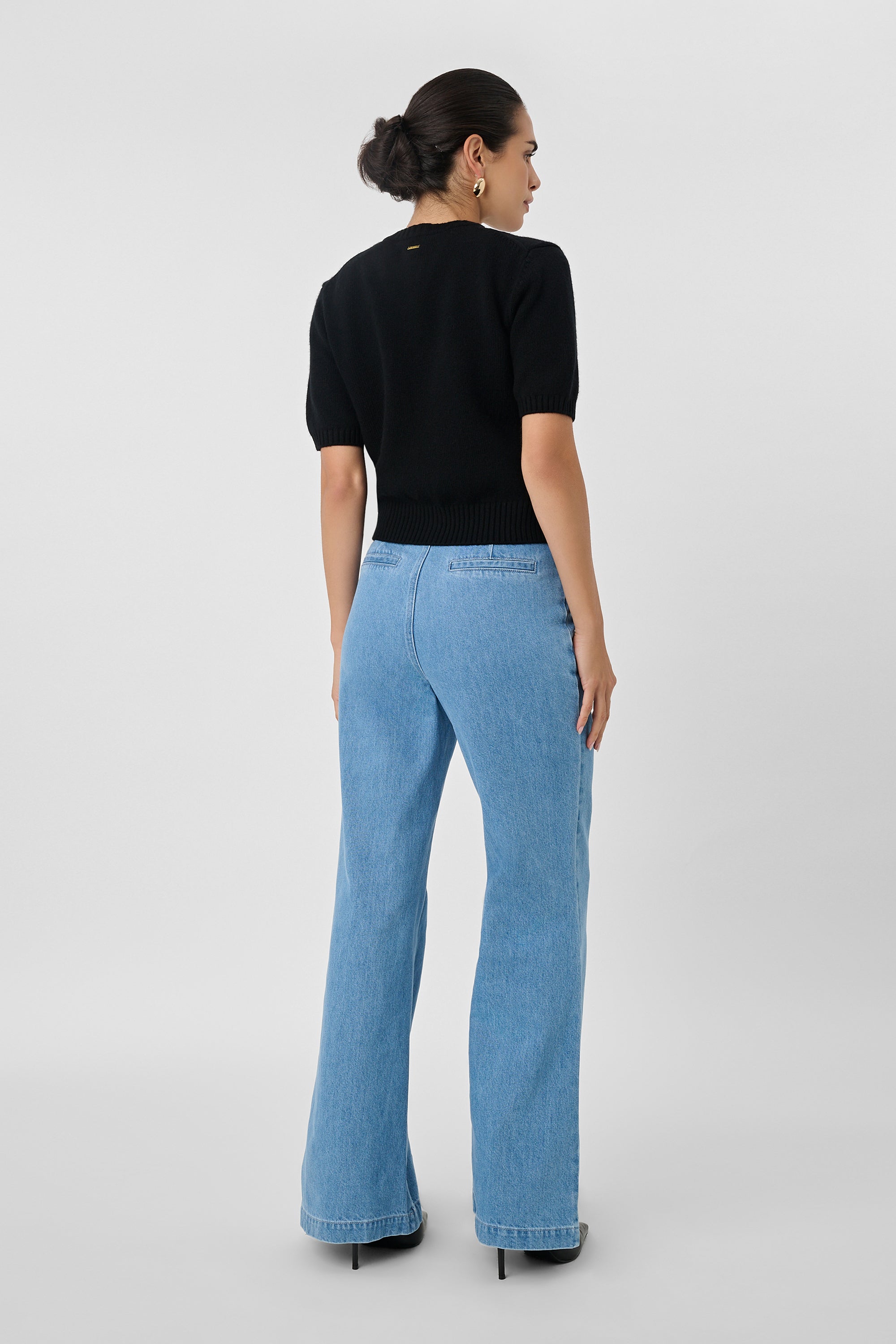 Gaia High Waist Denim Flared Pants - Toccin