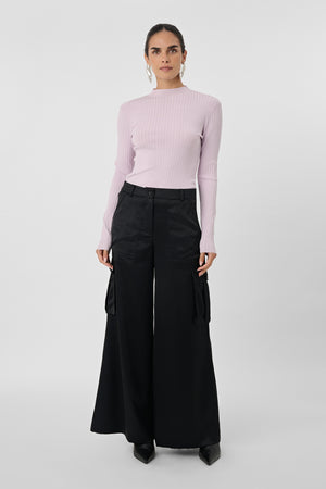 Maia Silk Satin Cargo Pants