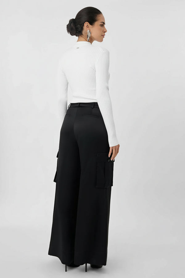MAIA SILKY SATIN CARGO PANT