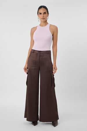 Maia Silk Satin Cargo Pants