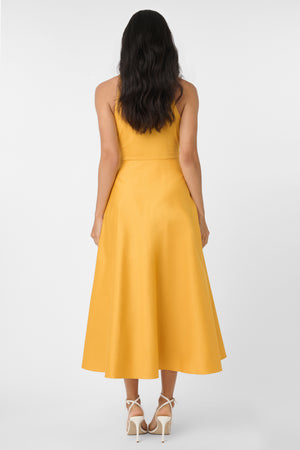 CHELSEA SLEEVELESS TIE-FRONT MIDI SHIRT DRESS - Toccin