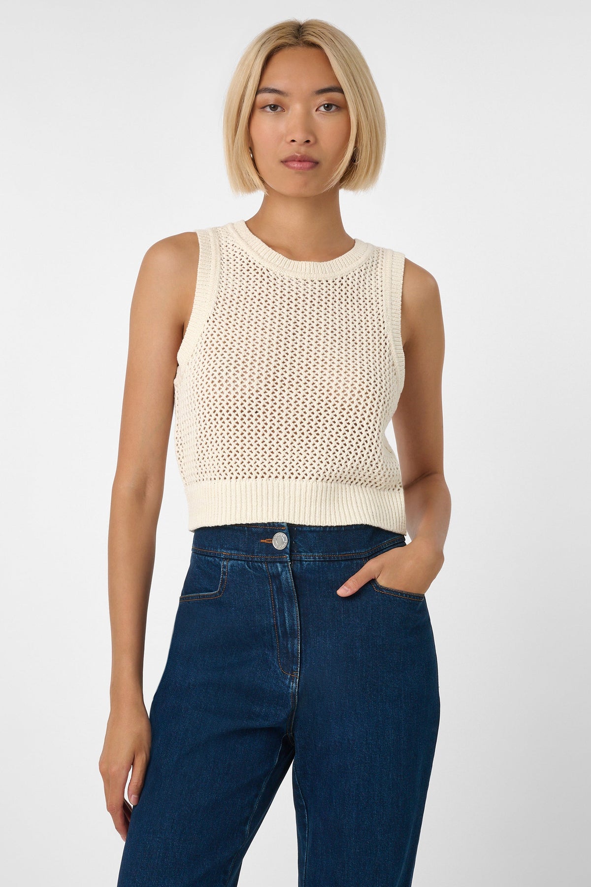 Izzy Sleeveless Tank Ivory - Toccin