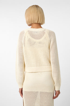 Drew Raglan Cardigan Ivory - Toccin