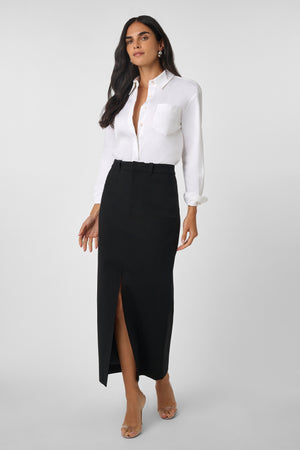 MEG MIDI SKIRT WITH SLIT - Toccin