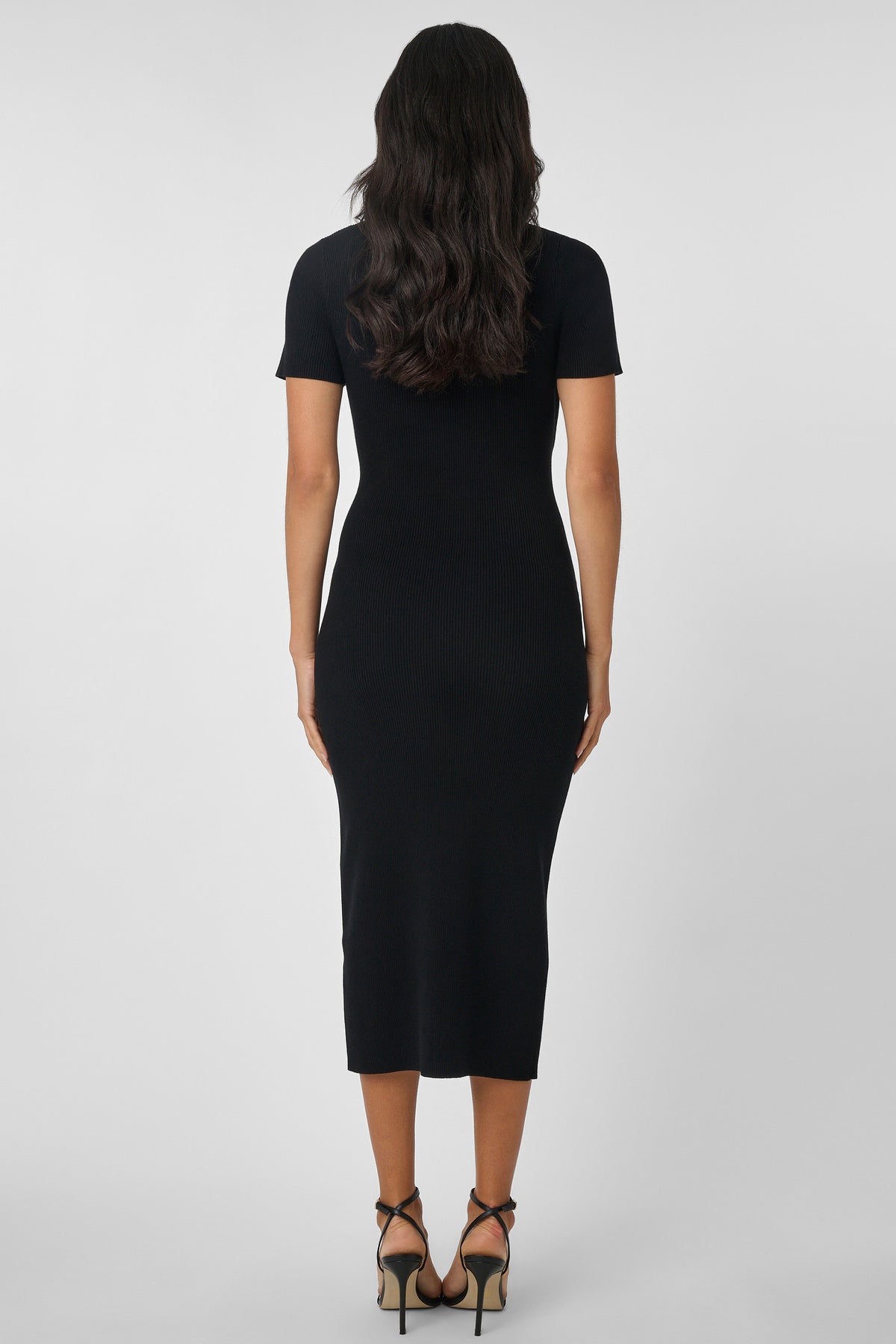 Agnes Short Sleeve Cardi Dress Black - Toccin