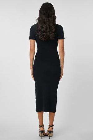 Agnes Short Sleeve Cardi Dress Black - Toccin