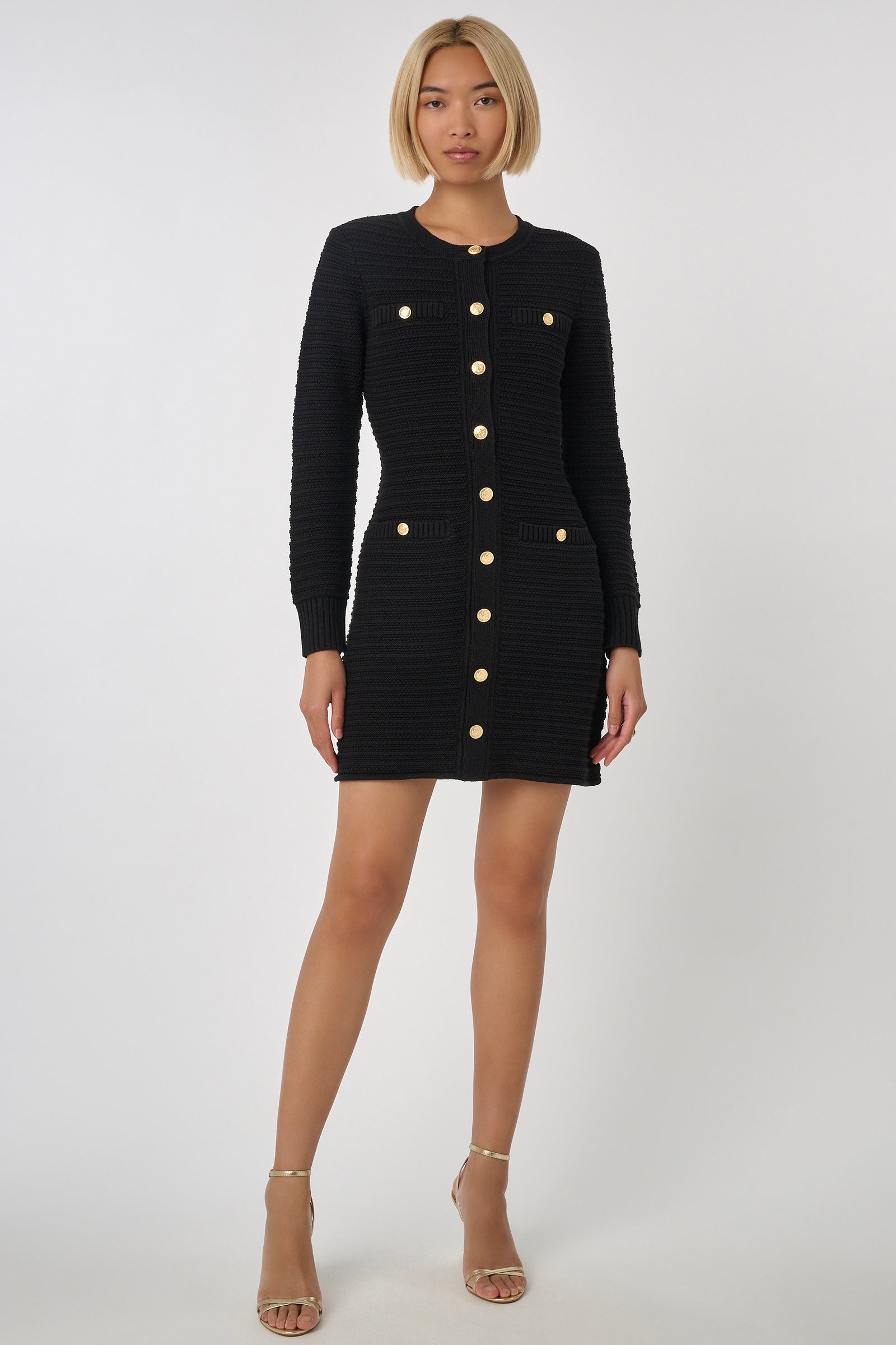 Darla Textured Knit Mini Dress - Toccin