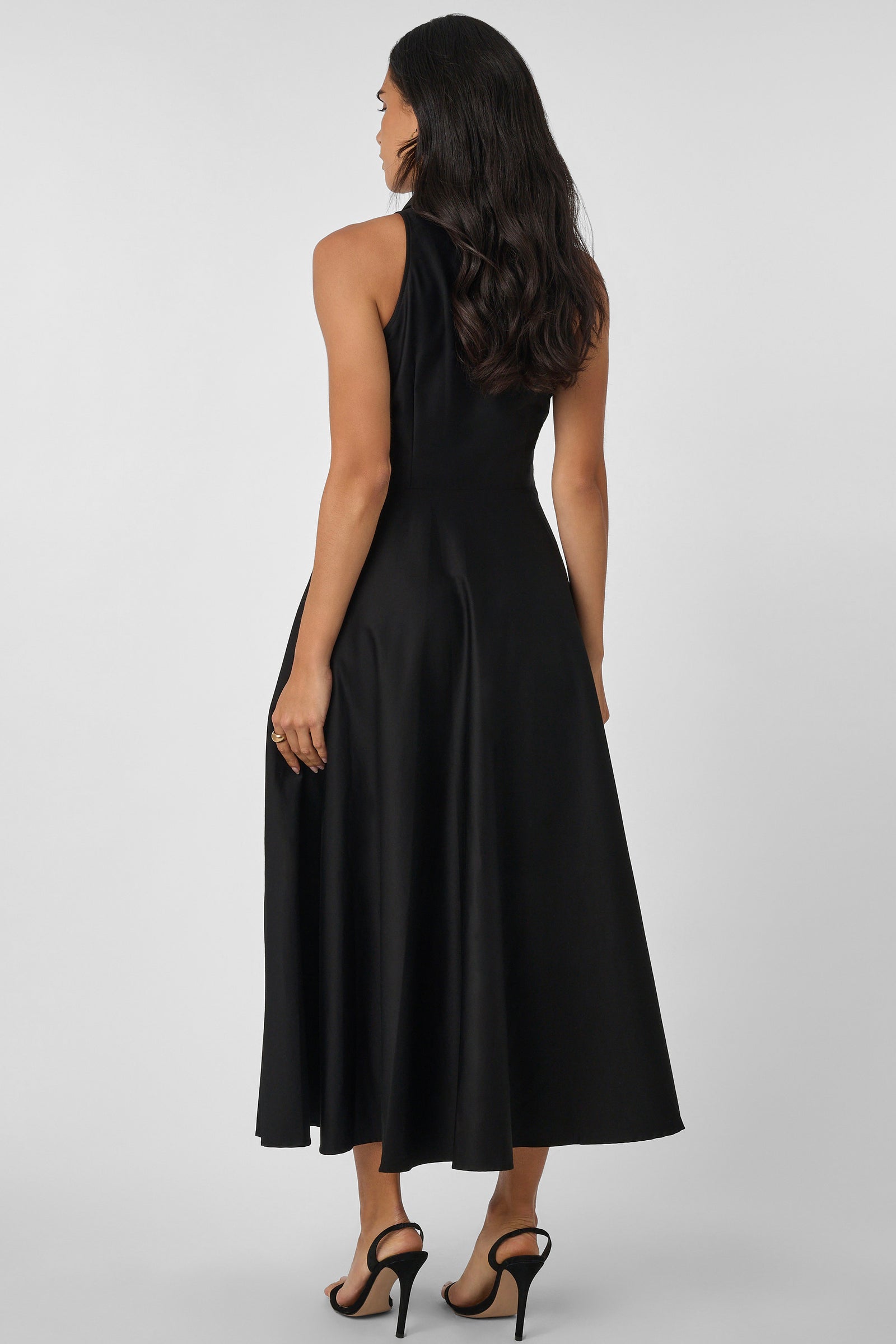 CHELSEA SLEEVELESS TIE-FRONT MIDI SHIRT DRESS