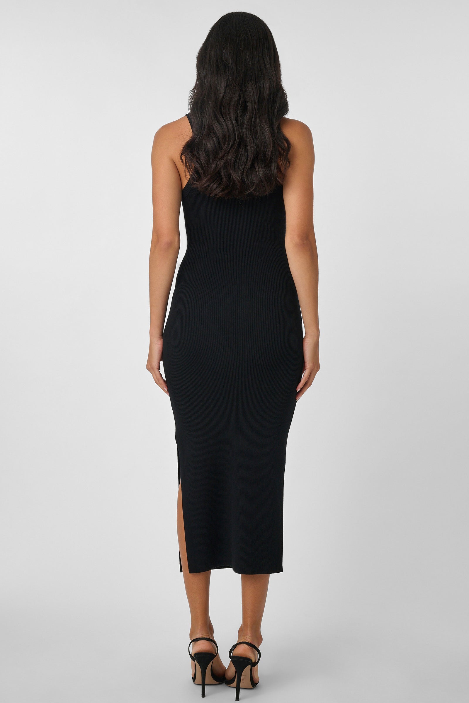 Piper Tie Front Sleeveless Midi Dress Jet - Toccin