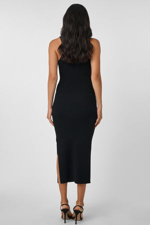 Piper Tie Front Sleeveless Midi Dress Jet - Toccin